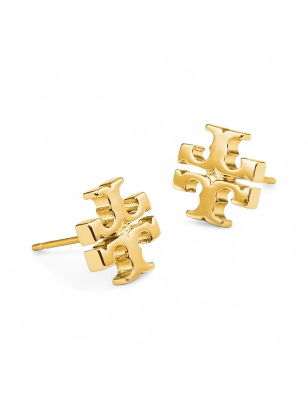 Tory Burch Lady Classic Double T Stud Lady earrings Simple Timeless Gold plated